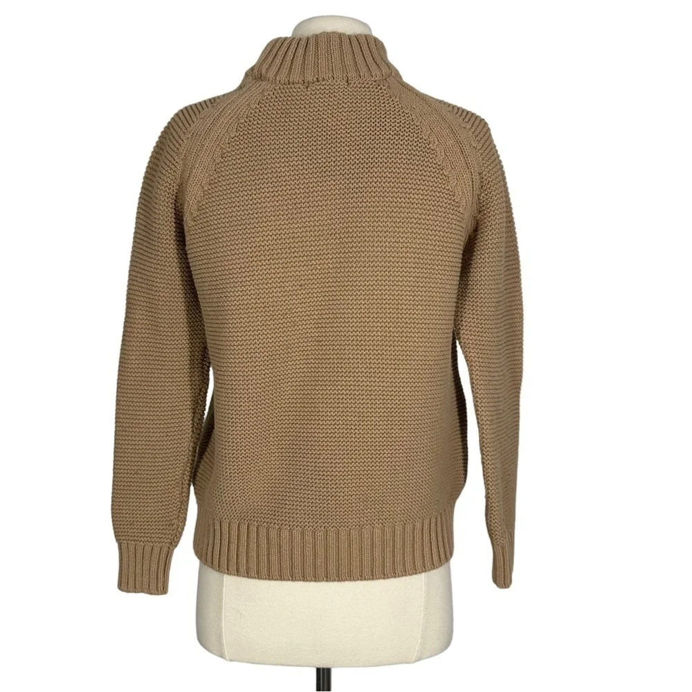 ZARA Camel Tan Knit Mock Neck Sweater